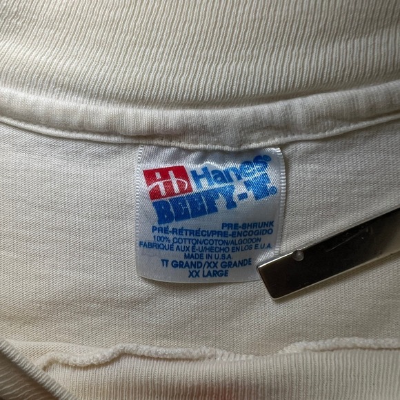 VTG Fishing Humor Angler T-Shirt XXL Mens Outdoors Gorpcore Hanes 1993 Gray USA - Picture 5 of 9